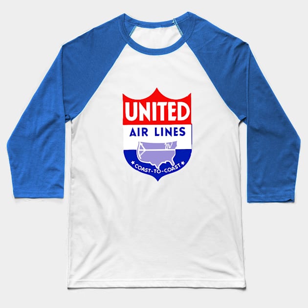 Retro United Airlines Baseball T-Shirt by Music City Collectibles